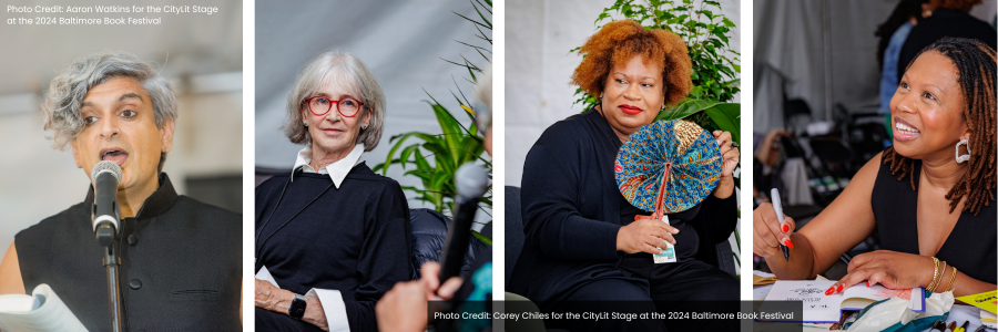 A photo collage with presenters from the Baltimore Book Festival